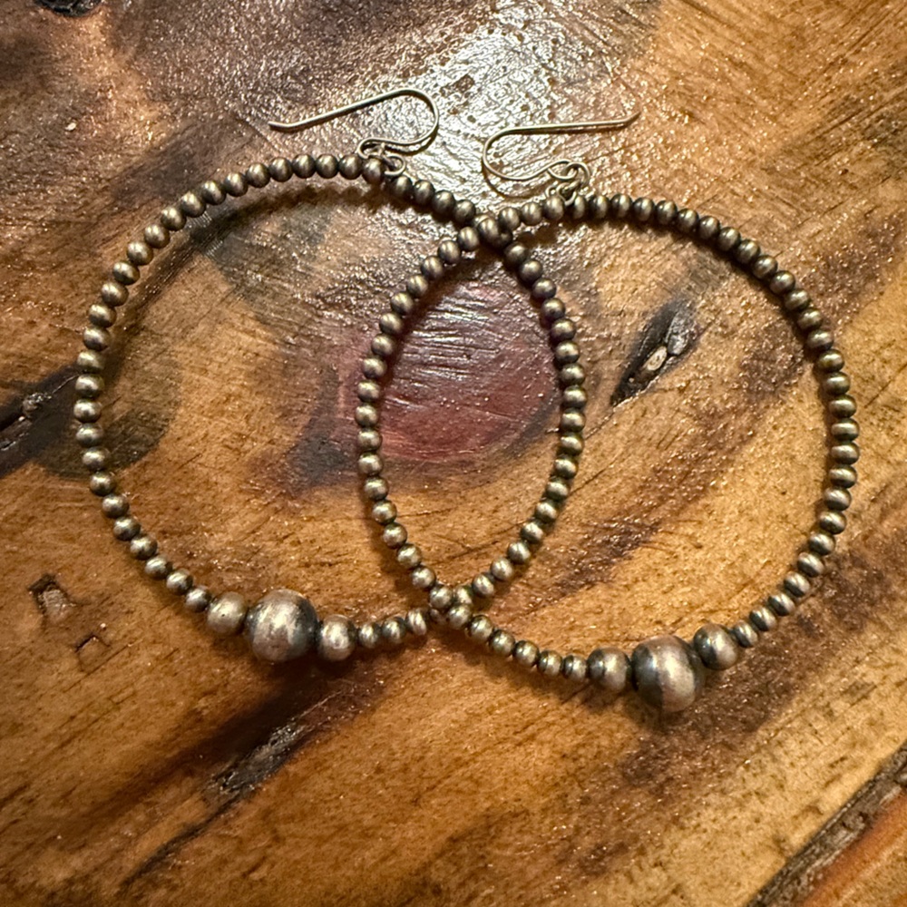Navajo Pearl Hoop Earrings
